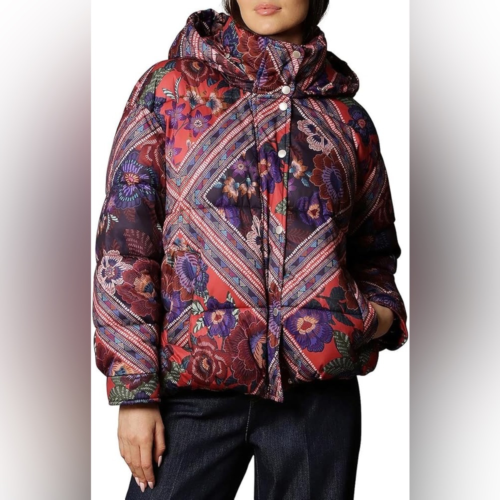Avec Les Filles floral patchwork puffer jacket